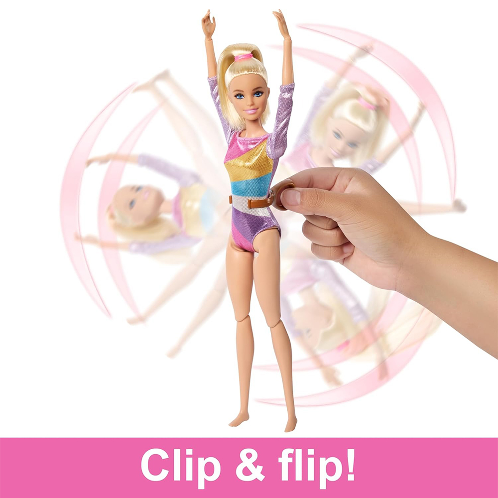 Mattel Barbie Gymnastics Playset With Blonde Fashion Doll, Balance Beam, 10+ Accessories & Flip Feature - Image 5