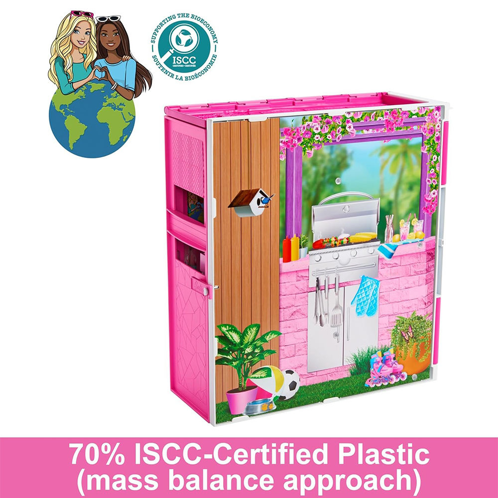Mattel Barbie Getaway House, Doll House Playset With 4 Play Areas And 11 Decor Accessories - Image 5