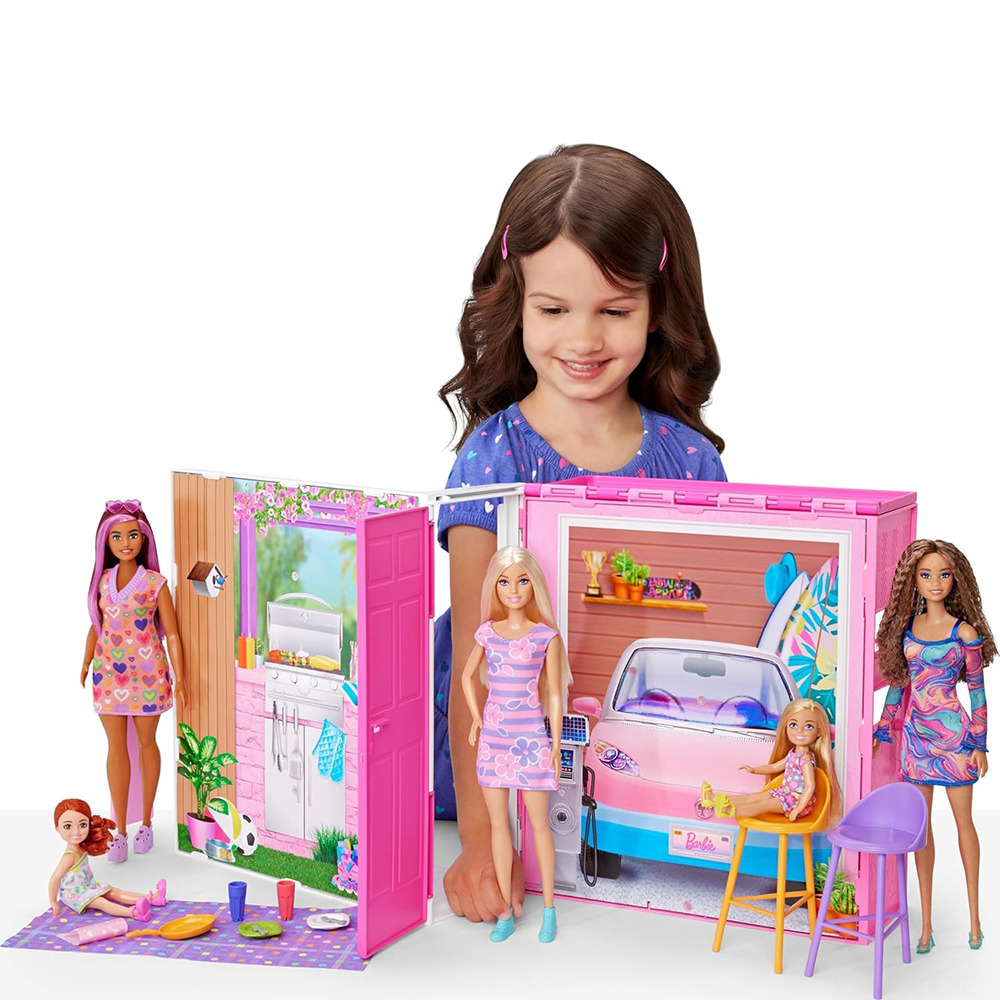 Mattel Barbie Getaway House, Doll House Playset With 4 Play Areas And 11 Decor Accessories - Image 6