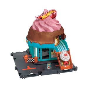 Mattel Hot Wheels City Track Set With 1 Hot Wheels Car, Ice Cream Shop Playset