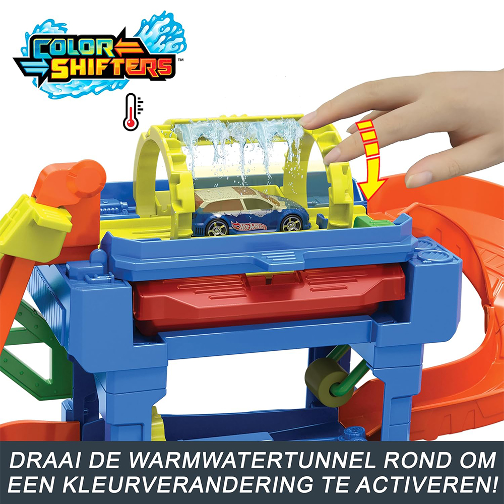Mattel Hot Wheels City Tunnel Twist Car Wash & Color Shifters Vehicle in 1:64 Scale - Image 4