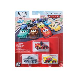 Mattel Disney and Pixar Cars Mini Racers 3-Pack Rusteze Cruz Ramirez, Lightning McQueen with Headset & Sterling