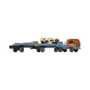 Mattel Hot Wheels Super Rigs 1:64 Scale Toy Car And Matching Transporter, 2 Vehicles Straight Freightin (HVD94 Group BDW51-977G)
