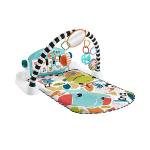 Mattel Fisher-Price Baby Activity Grow Kick & Play Piano Gym, Portable Musical Toy with Smart Stages Learning - Blue