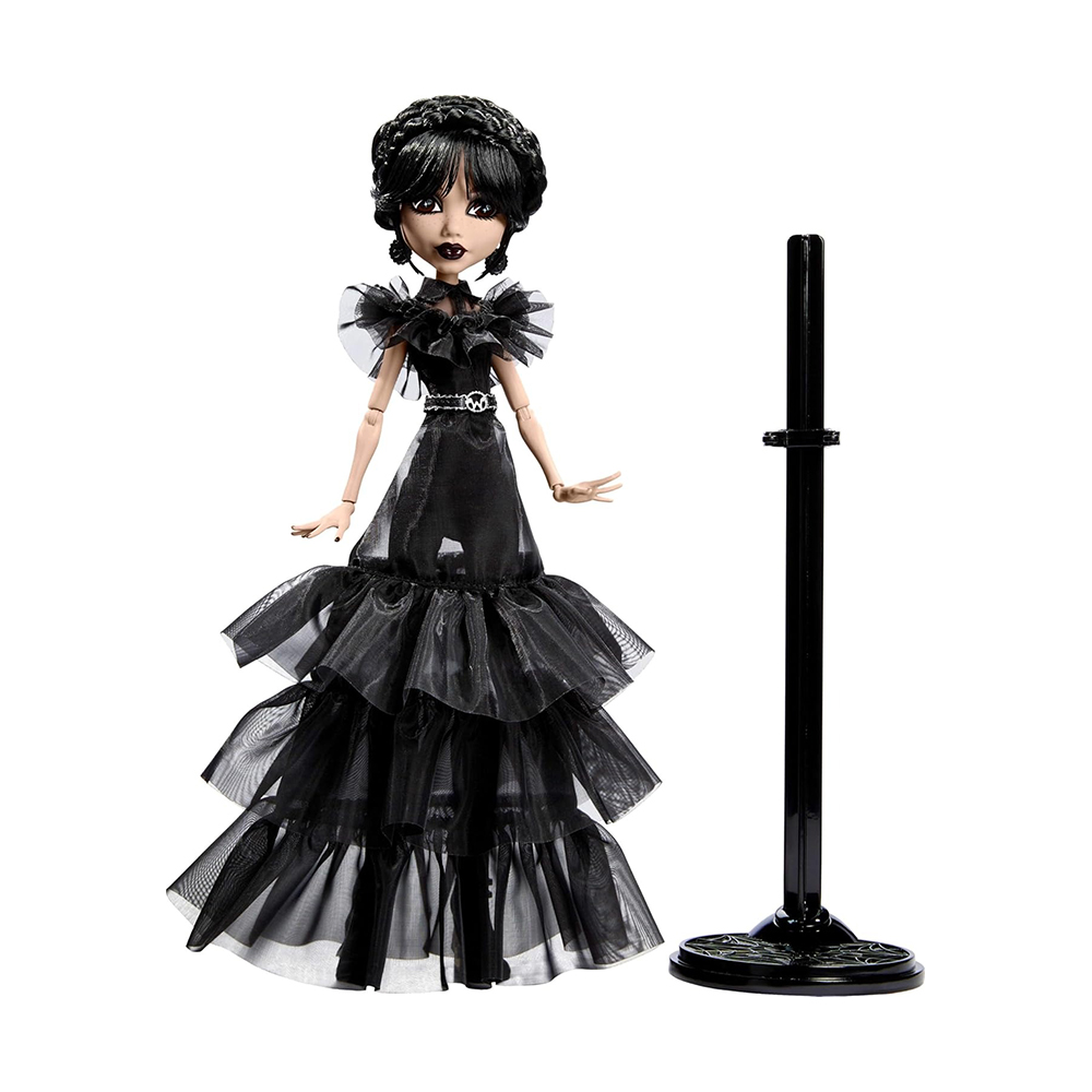 Mattel Monster High Wednesday Collectible Doll, Rave’N Wednesday in Black Gown Inspired By Dance Scene - Image 3