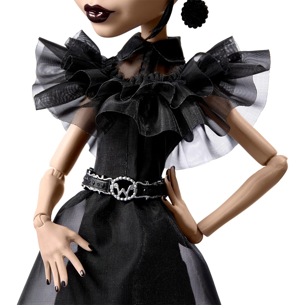 Mattel Monster High Wednesday Collectible Doll, Rave’N Wednesday in Black Gown Inspired By Dance Scene - Image 5