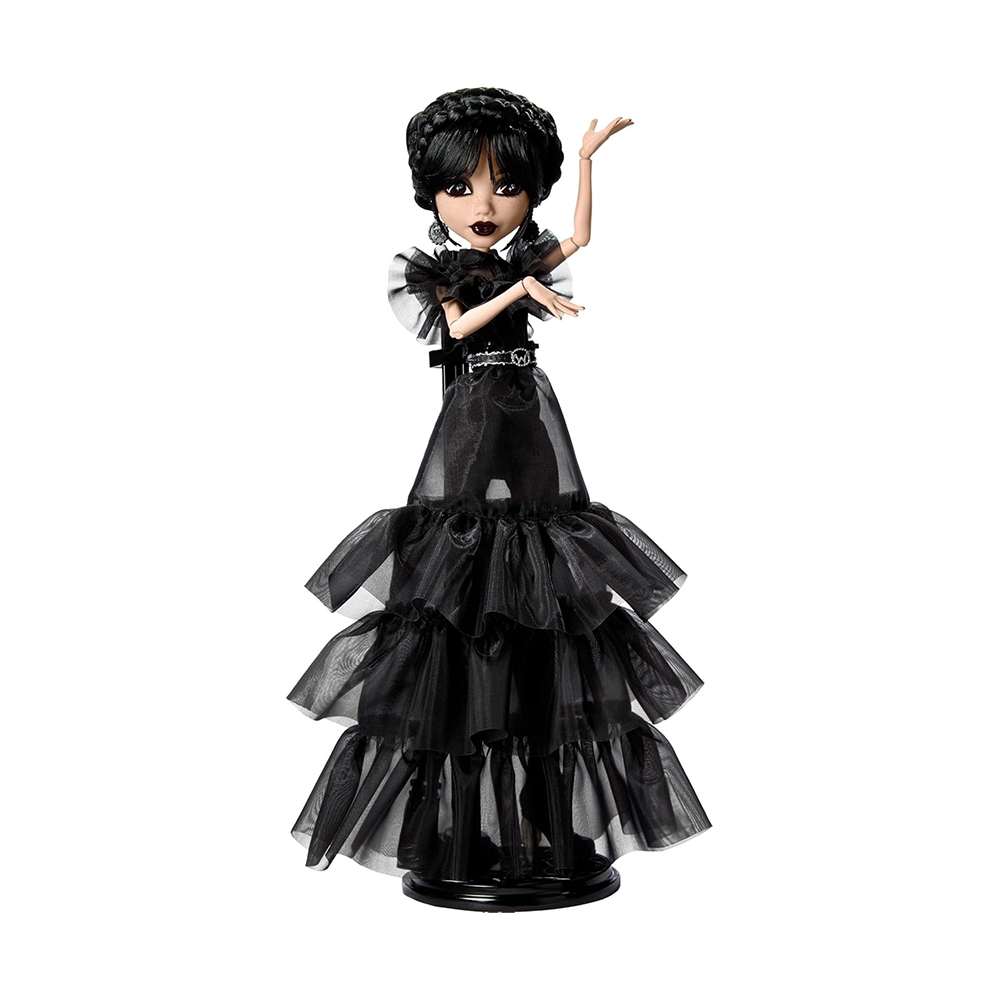 Mattel Monster High Wednesday Collectible Doll, Rave’N Wednesday in Black Gown Inspired By Dance Scene
