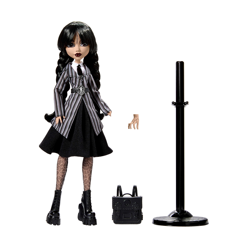 Mattel Monster High Wednesday Collectible Doll, Wednesday Addams in Nevermore Academy Uniform With Thing - Image 3