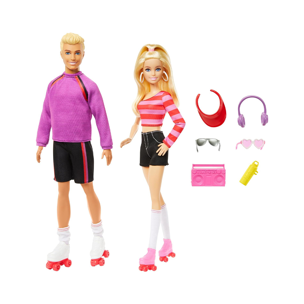 Mattel Barbie Fashionistas 2 Doll & 6 Accessories Set, Roller-Skating Theme, 65th Anniversary - Image 3