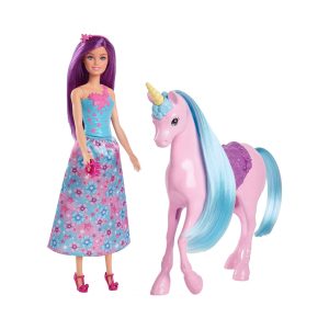 Mattel Barbie Doll & Unicorn Fantasy Playset, Magical Adventure