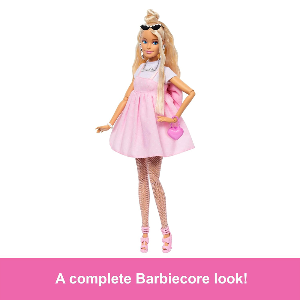 Mattel Barbie Deluxe Style Doll #3 in Pastel Pink Barbiecore Dress With Oversized Bow, Blond Hair - Image 3