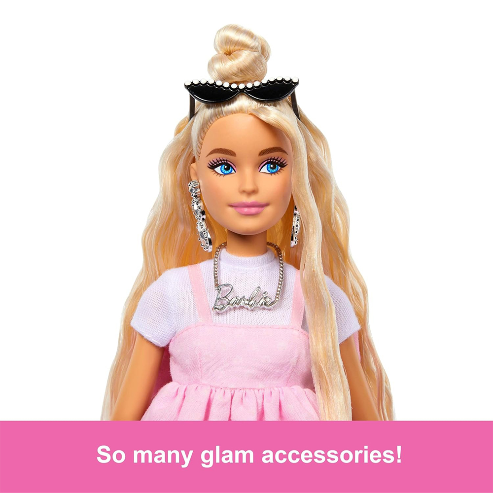 Mattel Barbie Deluxe Style Doll #3 in Pastel Pink Barbiecore Dress With Oversized Bow, Blond Hair - Image 4