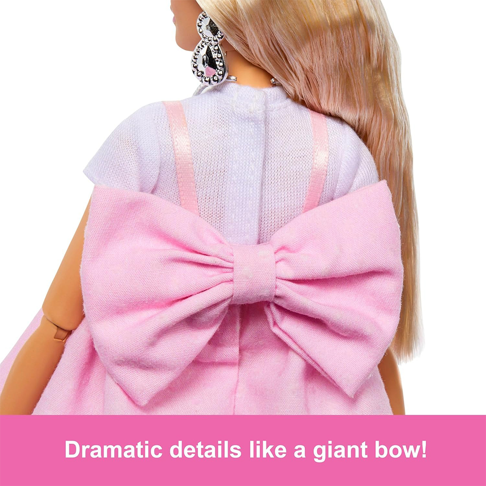 Mattel Barbie Deluxe Style Doll #3 in Pastel Pink Barbiecore Dress With Oversized Bow, Blond Hair - Image 5