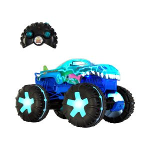 Hot Wheels Monster Trucks Remote Control Car, 1:15 Scale Mega-Wrex Alive Battery-Powered RC Vehicle with Lights & Sounds
