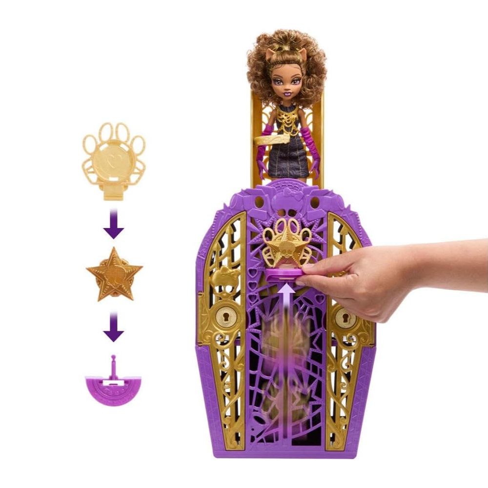 Mattel Monster High Skulltimate Secrets Hauntlywood Mysteries Doll, Clawdeen Wolf With 19+ Surprises - Image 4