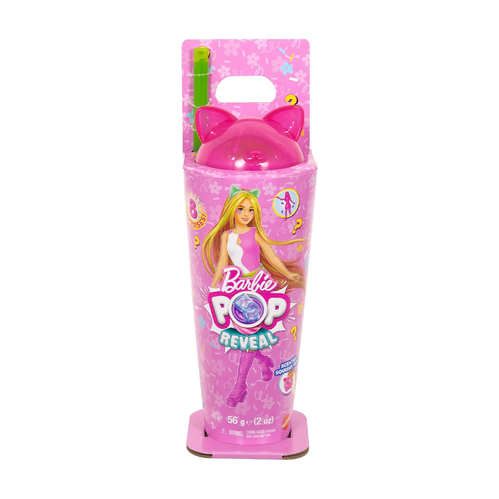 Mattel Barbie Pop Reveal Shakes Series Doll & Accessories Set, Scented Cute Kitten Fashion Doll - Image 2
