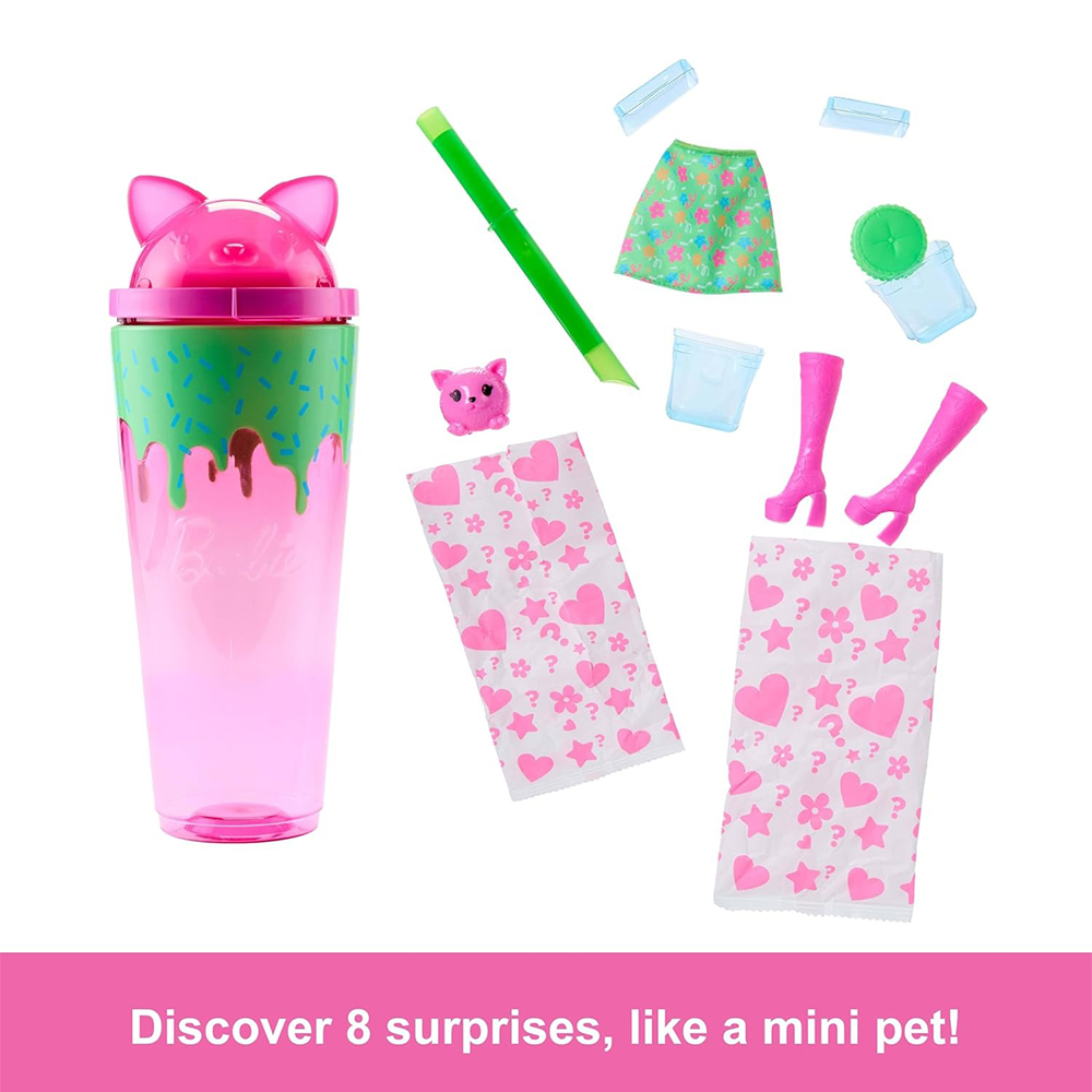 Mattel Barbie Pop Reveal Shakes Series Doll & Accessories Set, Scented Cute Kitten Fashion Doll - Image 5