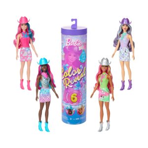 Mattel Barbie Color Reveal Fashion Doll & Accessories with 6 Surprises, Disco Star Series with Metallic Shine & Color-Change Bodice