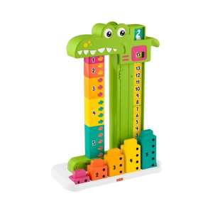 Mattel Fisher-Price Adding Alligator Educational Toy With 10 Stacking Blocks For Preschool Kids