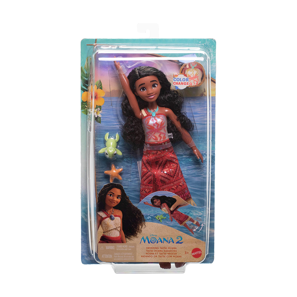 Mattel Disney Moana 2 Toys, Swimming Tautai Moana Fashion Doll with 2 Accessories - Image 2