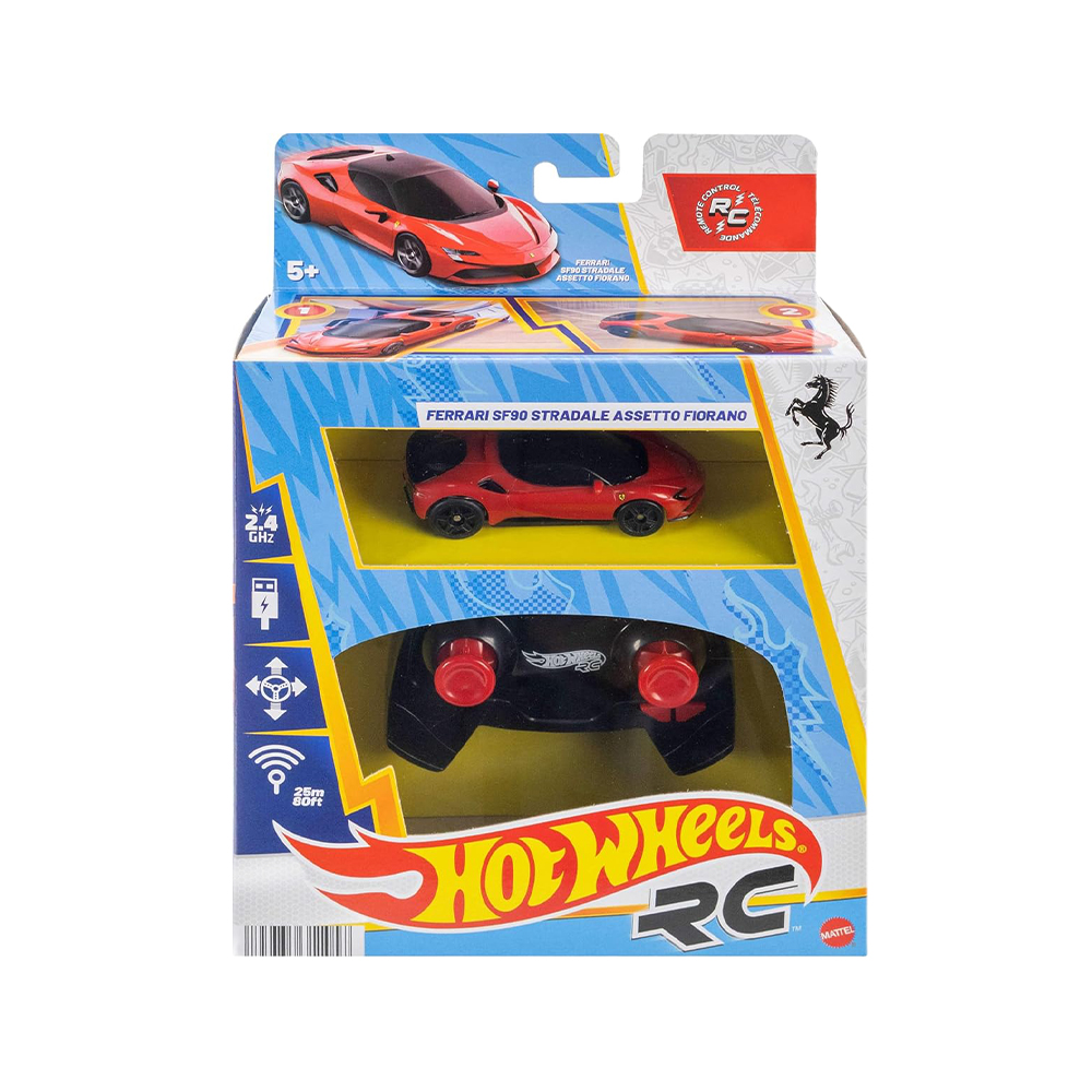 Mattel Hot Wheels RC 1:64 Ferrari Sf90 Stradale Assetto Fiorano Battery-Powered Remote-Control Car - Image 2
