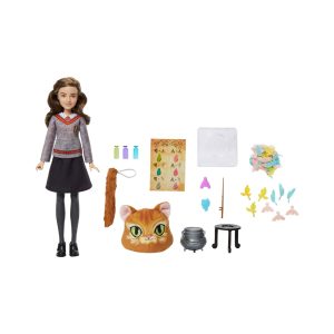 Mattel Polyjuice Potions Hermione Granger Doll & Playset, Movie-Inspired Outfit, 13 Accessories & Fizz