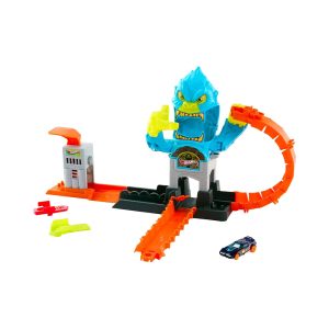 Mattel Hot Wheels City Gorilla Slam Attack Playset & Toy Car, Multiple Ways To Play, Speed Snap Track