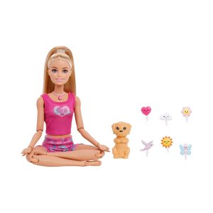 Mattel Barbie Mindful Moves Fashion Doll in Yoga Clothes With Audio, Lights And Music, Blonde With Pet