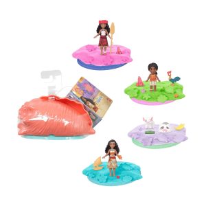 Mattel Disney Moana Shell Reveal Small Doll Or Figures, Moldable Sand & Accessories (Characters May Vary) (CDU4PCS)