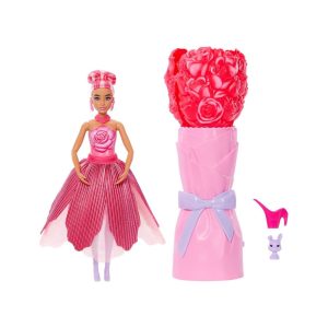 Mattel Barbie Petal Pop Scented Fashion Doll With Rose Dress, Reveal Accessories Like Bunny & More