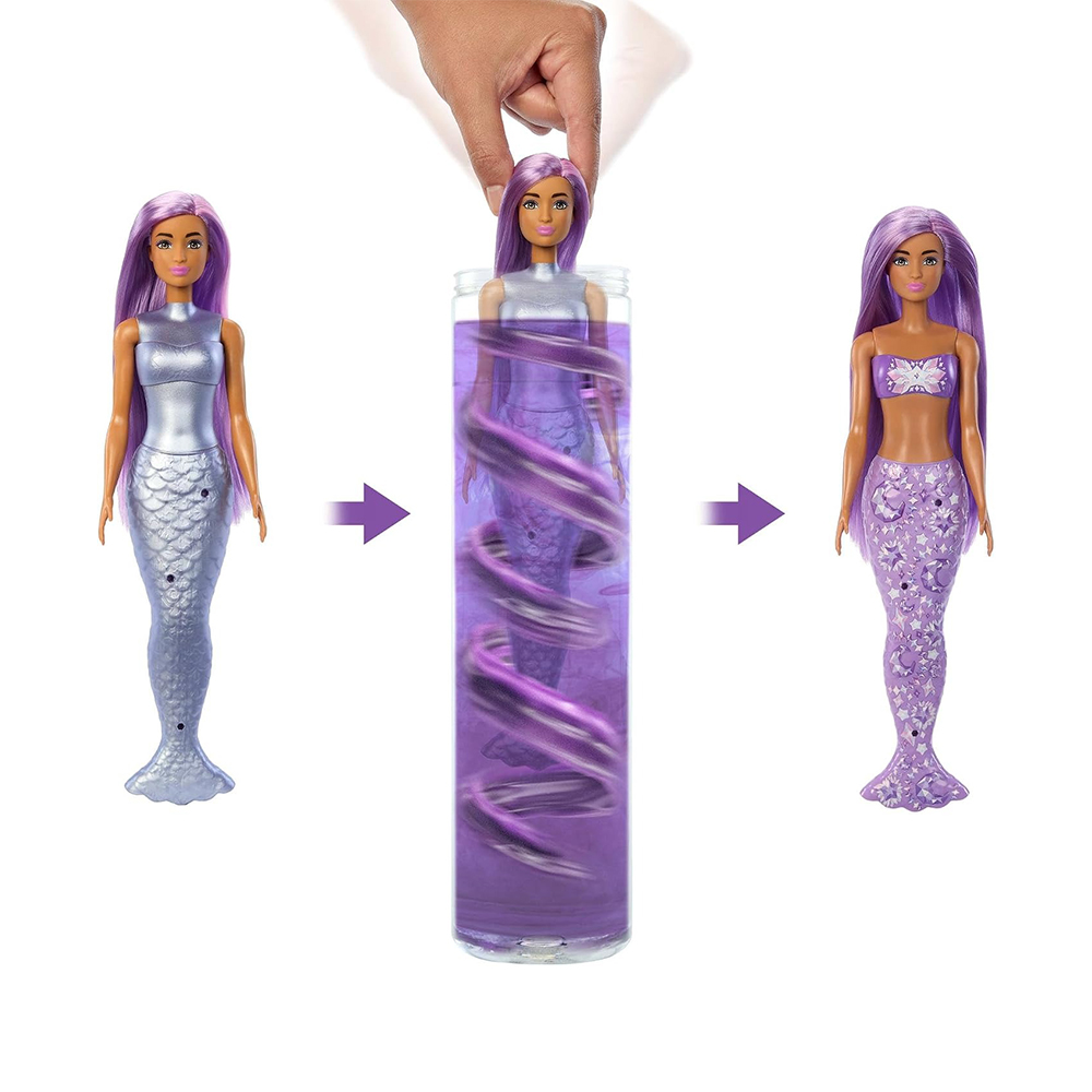 Mattel Barbie Color Reveal Mermaid Animals Series Doll & Accessories With 6 Surprises - Image 3