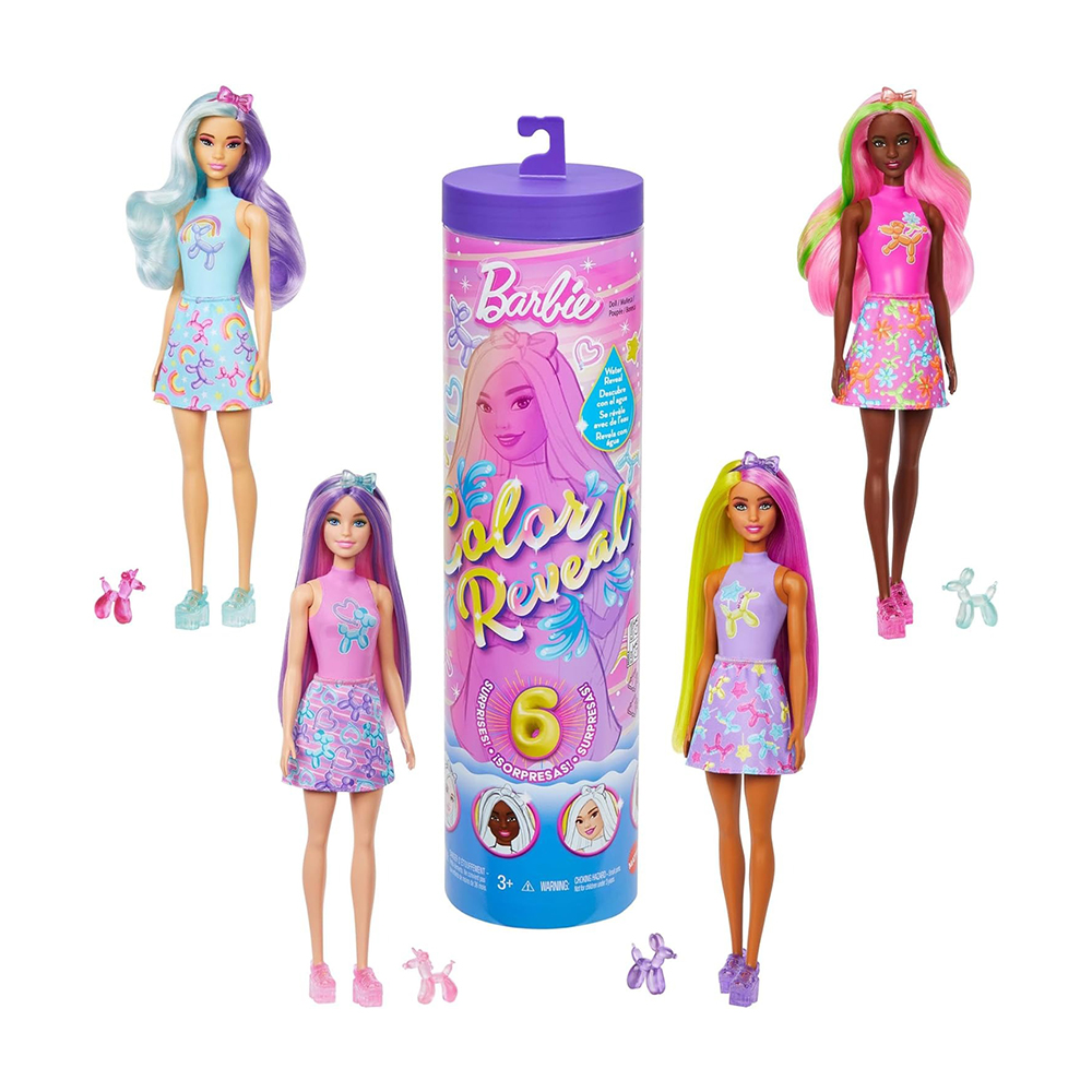 Mattel Barbie Color Reveal Mermaid Animals Series Doll & Accessories With 6 Surprises