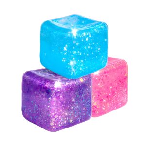 SQSH ICE CUBE 4 ASST Colors Maltose & Powder Glitter 5.5 cm CDU12PCS (One Random Piece)
