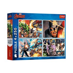 Trefl Puzzles - 4x250 - Heroic days / Disney Marvel The Avengers_FSC Mix 70%