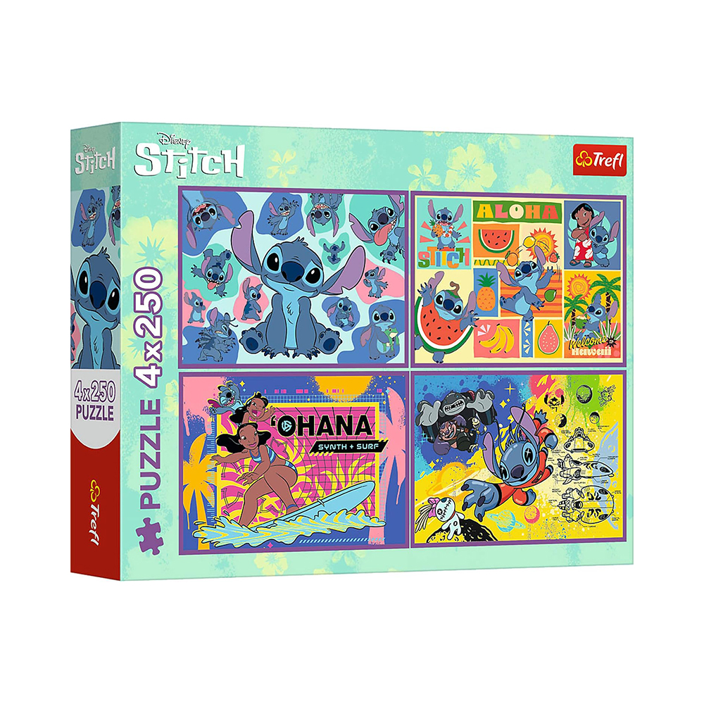 Trefl Puzzles - 4x250 - Amazing Stitch / Disney Lilo&Stitch_FSC Mix 70%