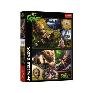 Trefl Puzzles - 2x200 - I am Groot / Marvel Guardians of the Galaxy_FSC Mix 70%