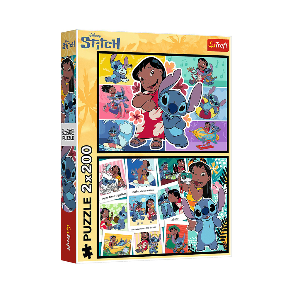 Trefl Puzzles - 2x200 - The happy life of Stitch / Disney Lilo&Stitch_FSC Mix 70%