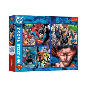 Trefl Puzzles - 4x250 - The Courage of Superman / Warner Superman_FSC Mix 70%