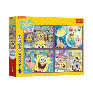 Trefl Puzzles - 4x250 - Crazy world of Spongebob / Viacom Spongebob_FSC Mix 70%