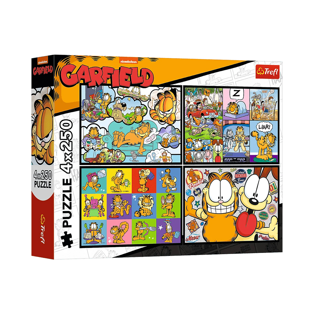 Trefl Puzzles - 4x250 - Garfield doesnt like Mondays / Garfield_FSC Mix 70%