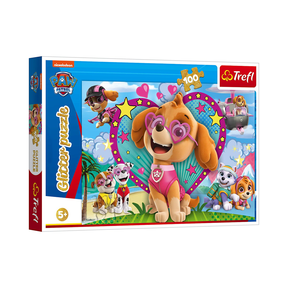 Trefl Puzzles - 100 Glitter - In the glow of Skye / Viacom Paw Patrol