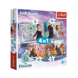 Trefl Puzzles - 4in1 (12, 15, 20, 24) - The amazing world of Frozen / Disney Frozen 2