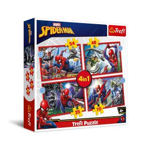 Trefl Puzzles - 4in1 - The heroic Spider-Man / Disney Marvel Spiderman