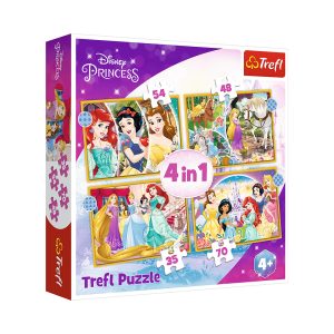 Trefl Puzzles - 4in1 - Happy day / Disney Princess