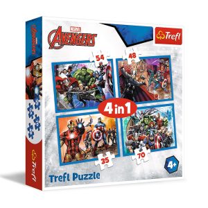 Trefl Puzzles - 4in1 - Brave Avengers / Disney Marvel The Avengers