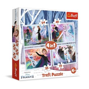Trefl Puzzles - 4in1 - Magic in the forest / Disney Frozen 2