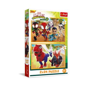 Trefl Puzzles - 2x24 - Spidey and dinosaurs / Spidey and his Amazing Friends Marvel_FSC Mix 70%