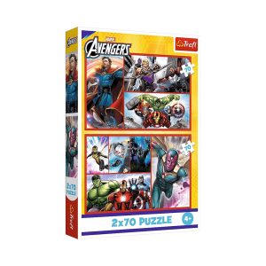 Trefl Puzzles - 2x70 - Become a hero / Disney Marvel The Avengers_FSC Mix 70%