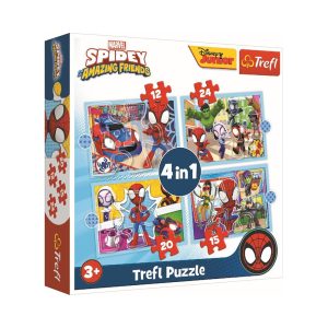 Trefl Puzzles - 4in1 (12, 15, 20, 24) - Spidays team / Spiday and his Amazing Friends