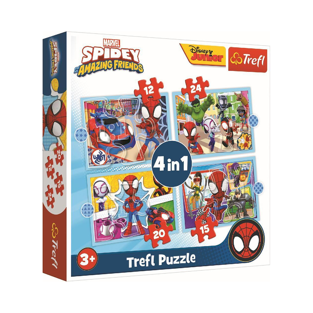 Trefl Puzzles - 4in1 (12, 15, 20, 24) - Spidays team / Spiday and his Amazing Friends